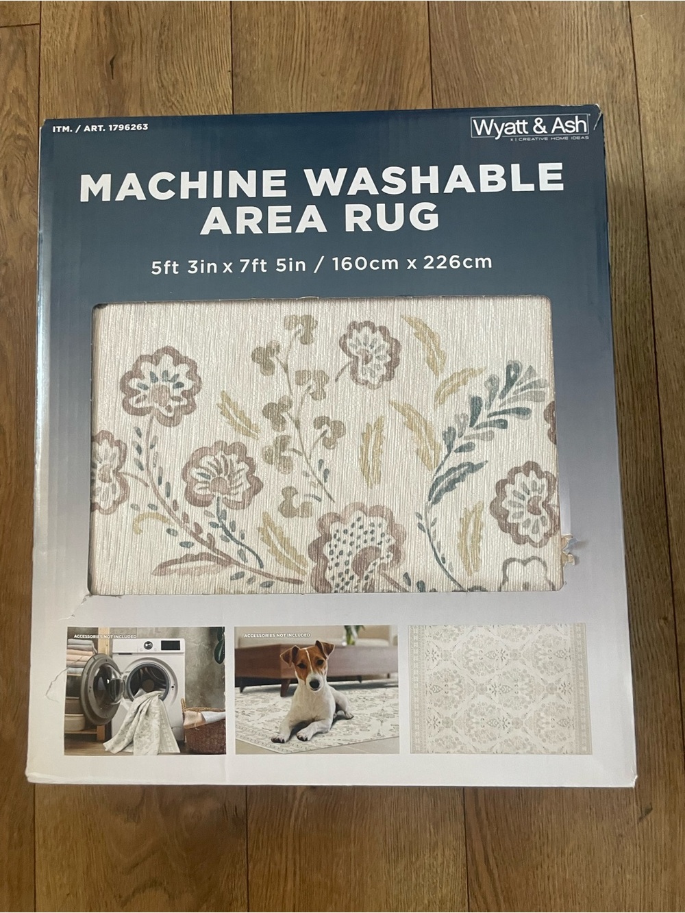 Wyatt & Ash Washable Indoor Area Rug,  5'3” x 7'5”